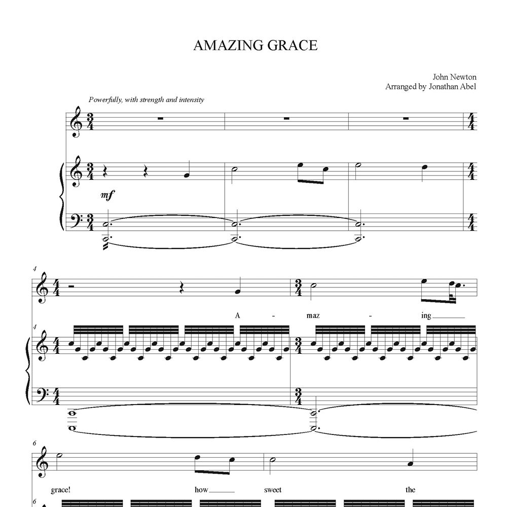 Amazing Grace (Piano/Vocal)