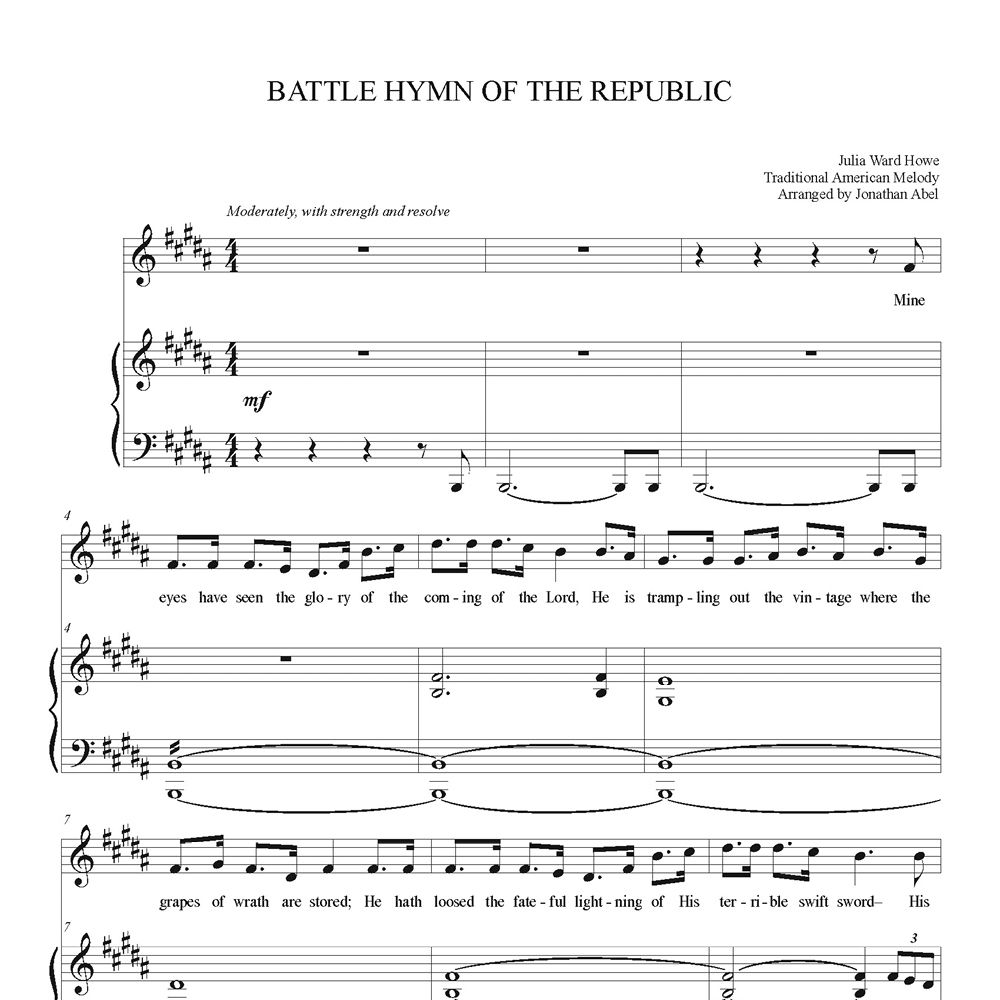 Battle Hymn of the Republic (Piano/Vocal)