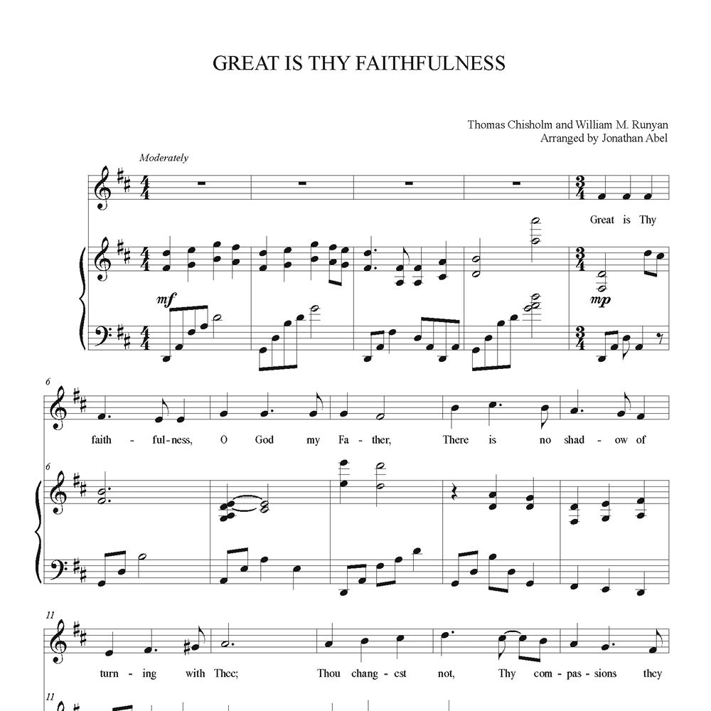Great Is Thy Faithfulness (Piano/Vocal)