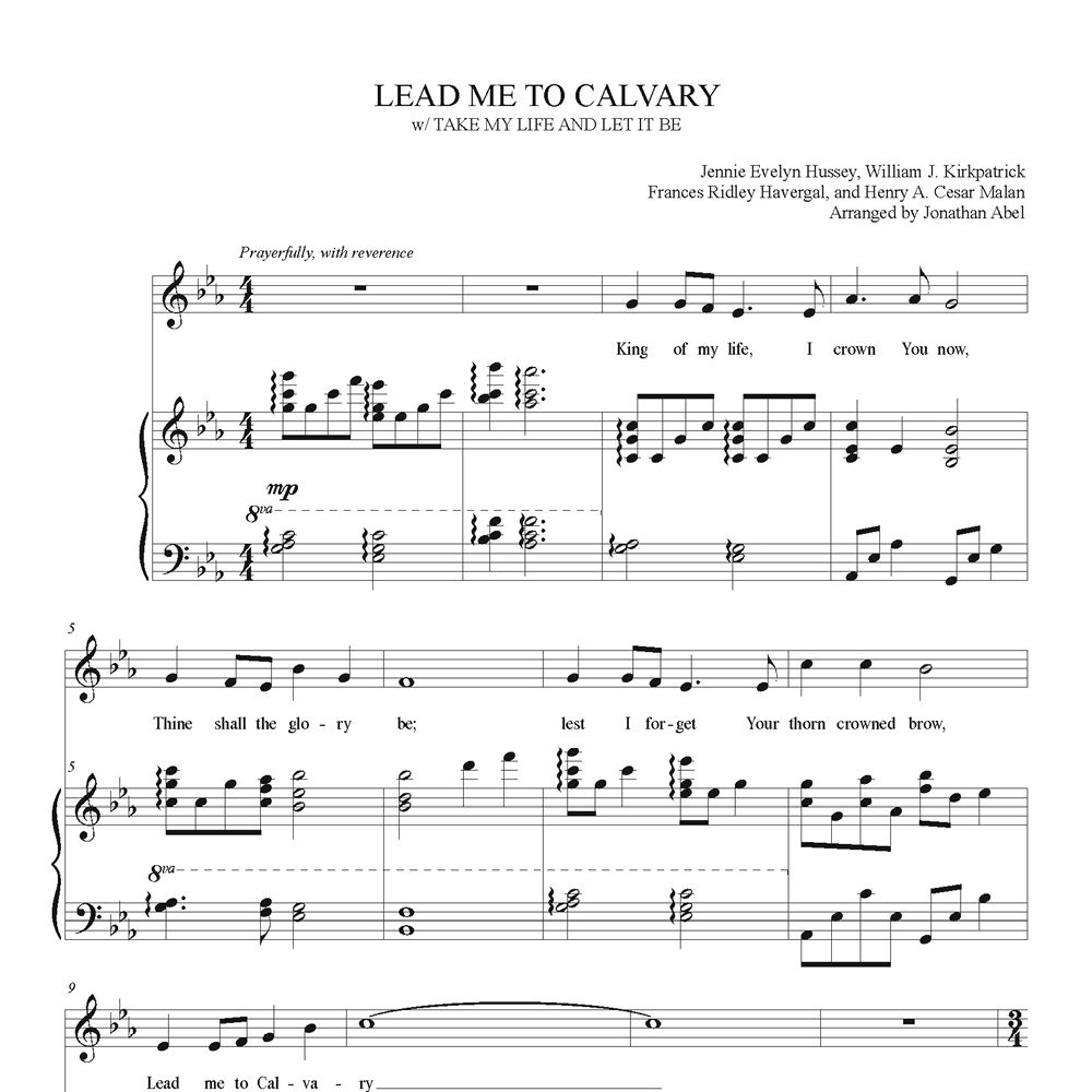 Lead Me to Calvary (Piano/Vocal)