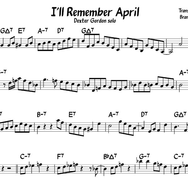 I'll Remember April - Dexter Gordon solo