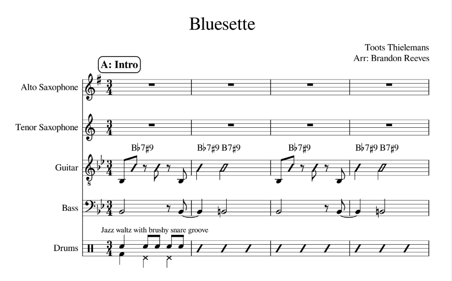 Bluesette for Quintet
