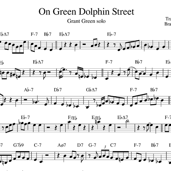 On Green Dolphin Street - Grant Green solo
