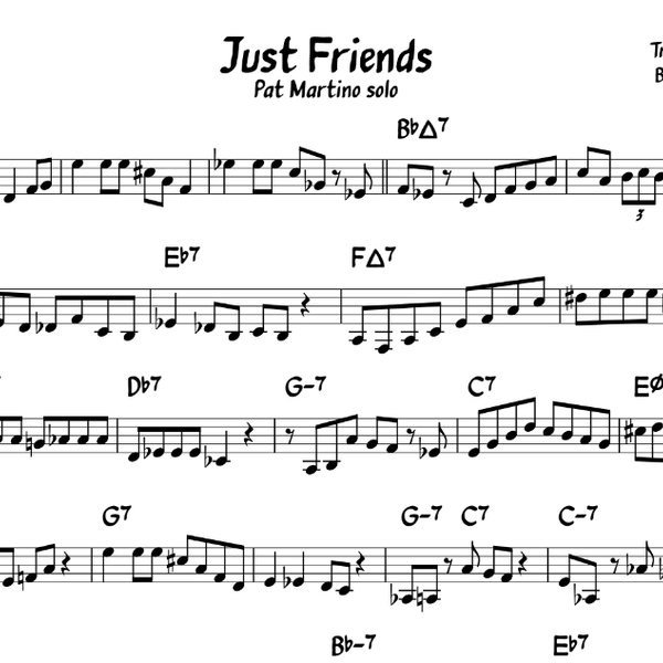 Just Friends - Pat Martino transcription