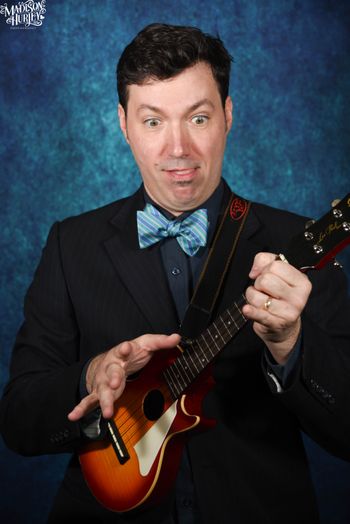 "Solo Snapper" - original comedy novelty songs on guitar or ukulele; photo by Madison Hurley
