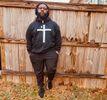 Black Hoodie White Cross