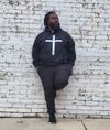 Black Hoodie White Cross