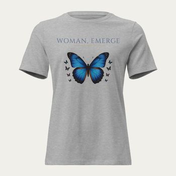 Woman, Emerge Women's Relaxed Tee · Athletic Heather · Front
