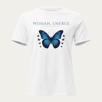 Woman, Emerge Women's Relaxed Tee · White · Front

