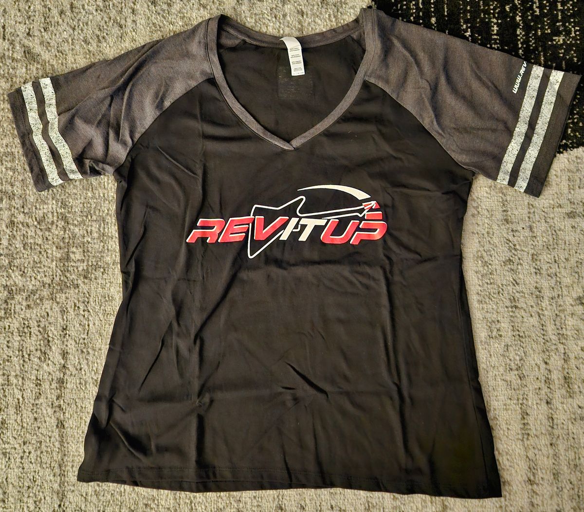 Ladies Rev T Shirt Blk/Gry
