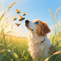 Blue Husky and Butterflies 6 by WooFDriver 2026