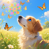 Blue Husky and Butterflies 9 by WooFDriver 2026