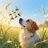 Blue Husky and Butterflies 5 by WooFDriver 2026