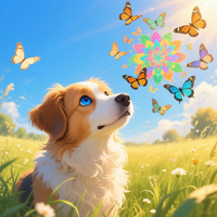 Blue Husky and Butterflies 10 by WooFDriver 2026