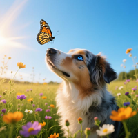 Blue Husky and Butterflies 8 by WooFDriver 2026
