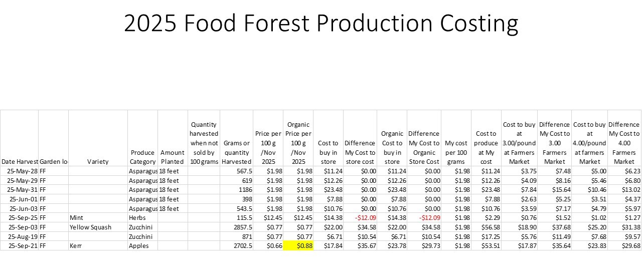 Does gardening save money - 2025 review - Food forest production costing