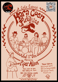 COCO presents KARA COEN & THE FIREFLIES supported by PIPER ALLEN 