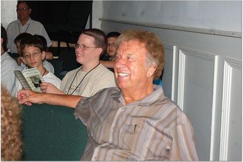 Mr. Bill Gaither came and listened to group singing for a while.
