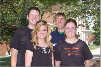 Caleb, Cari, Trevor, and Susan Sauvageot came to the school. Two of them are from Australia.
