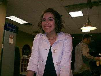 Shirley Carrera came to the school from Chicago and can speak and sing in three languages! Needless to say, she's interesting to talk to, although I only caught every third word.
