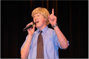 Timmy getting ready for the high note...
