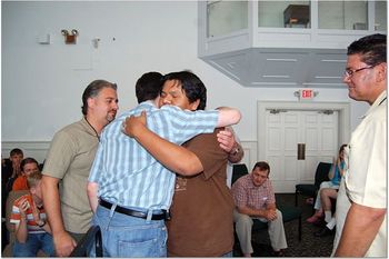 Me and my buddy, Wes all teary-eyed.
