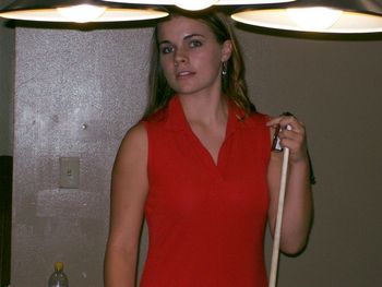 Martha told me she had never played pool and then...well I just don't believe her.
