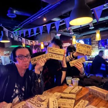 Jenga on our last night in Detroit May 2 2026

