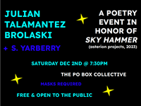 Poetry Reading - Sky Hammer Chapbook Launch with S. Yarberry