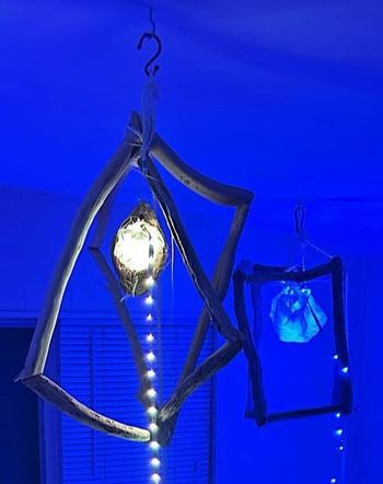 Organica collection, light sculptures mixing organic and modern materials

