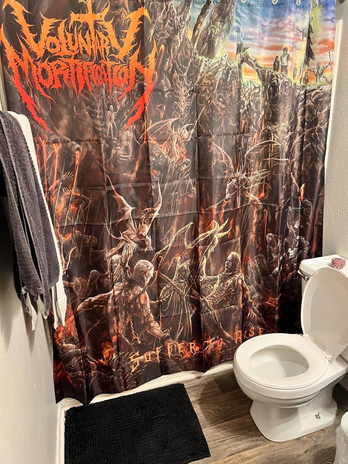 "Suffer to Rise" Shower Curtain