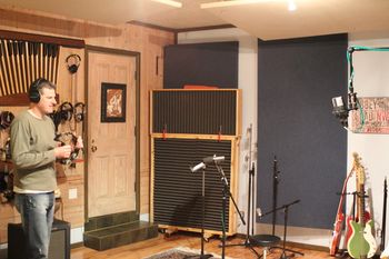 Jeff laying down some percussion
