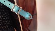 Metallic Blue on Black Gator Grain Underlay Guitar Strap