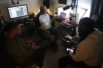MeltDown collaborating in the Area61zerO Music studio
