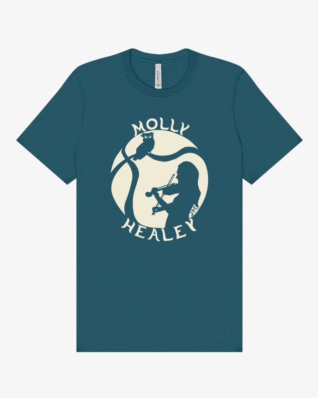 Moon and owl tee (Deep teal)
