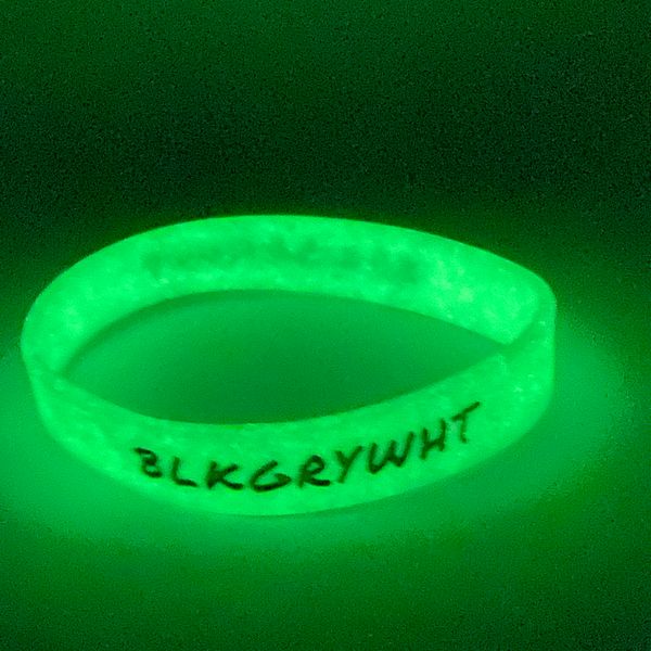 BLKGRYWHT Wristband - Glow-in-the-dark White 