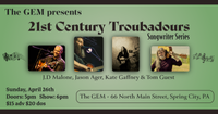 21st Century Troubadours Songwriter Series - April 2026 edition