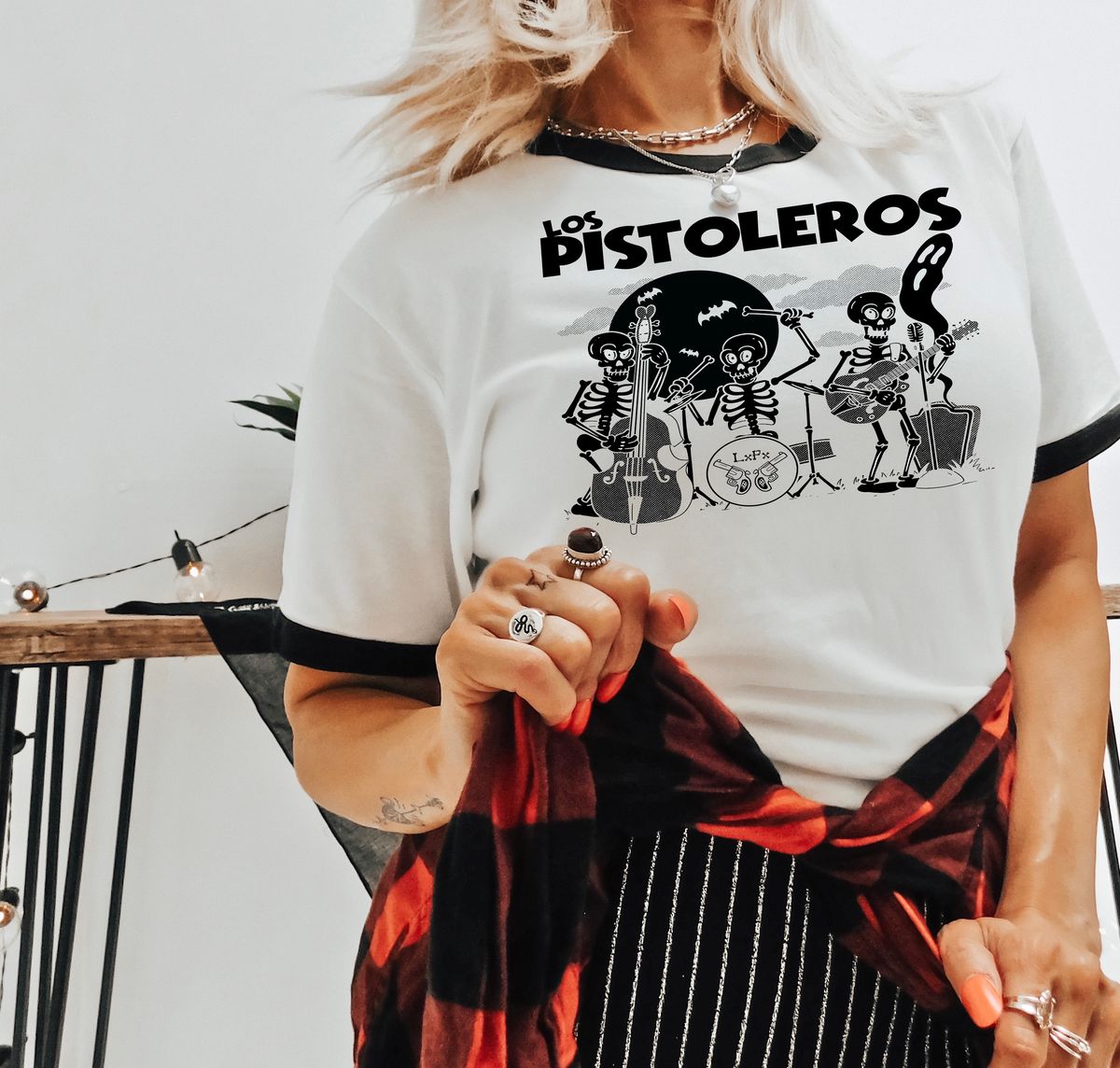 Unisex Cream and Black Ringer Tshirt