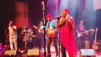 Linda Shider sitting in at Funkateers Ball 7
