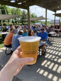 Public Scene on patio outside by winery