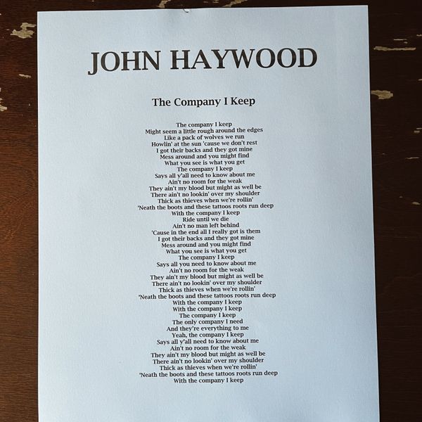 Lyric Sheet