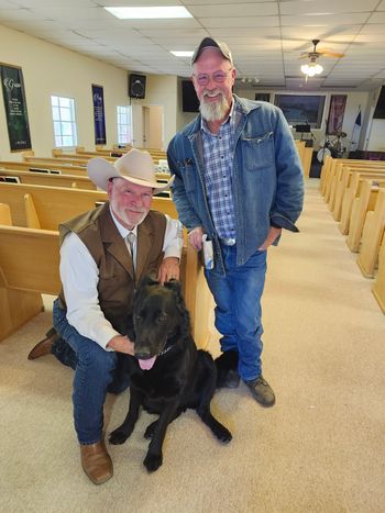 Tim Frazier and his dog Augie- First Southern Baptist Church in Elfrida, AZ.
