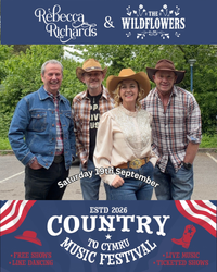 Rebecca Richards and The WildFlowers (full band) on The Opry Stage at Country to Cymru Festival