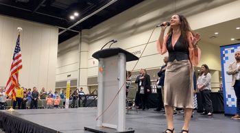 Singing the National Anthem at US Chess SuperNationals VIII, Orlando, FL 2025. 4500+ participants
