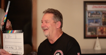 Paul St. Amour enjoyed the reunion more than the cameras, but he repped "Sons of Arthritis" in fine style indeed. (Photo © William McFadden)
