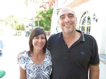Deb with Alejandro Castro (Fidel's oldest son) He came out and joined us for lunch and a chat.
