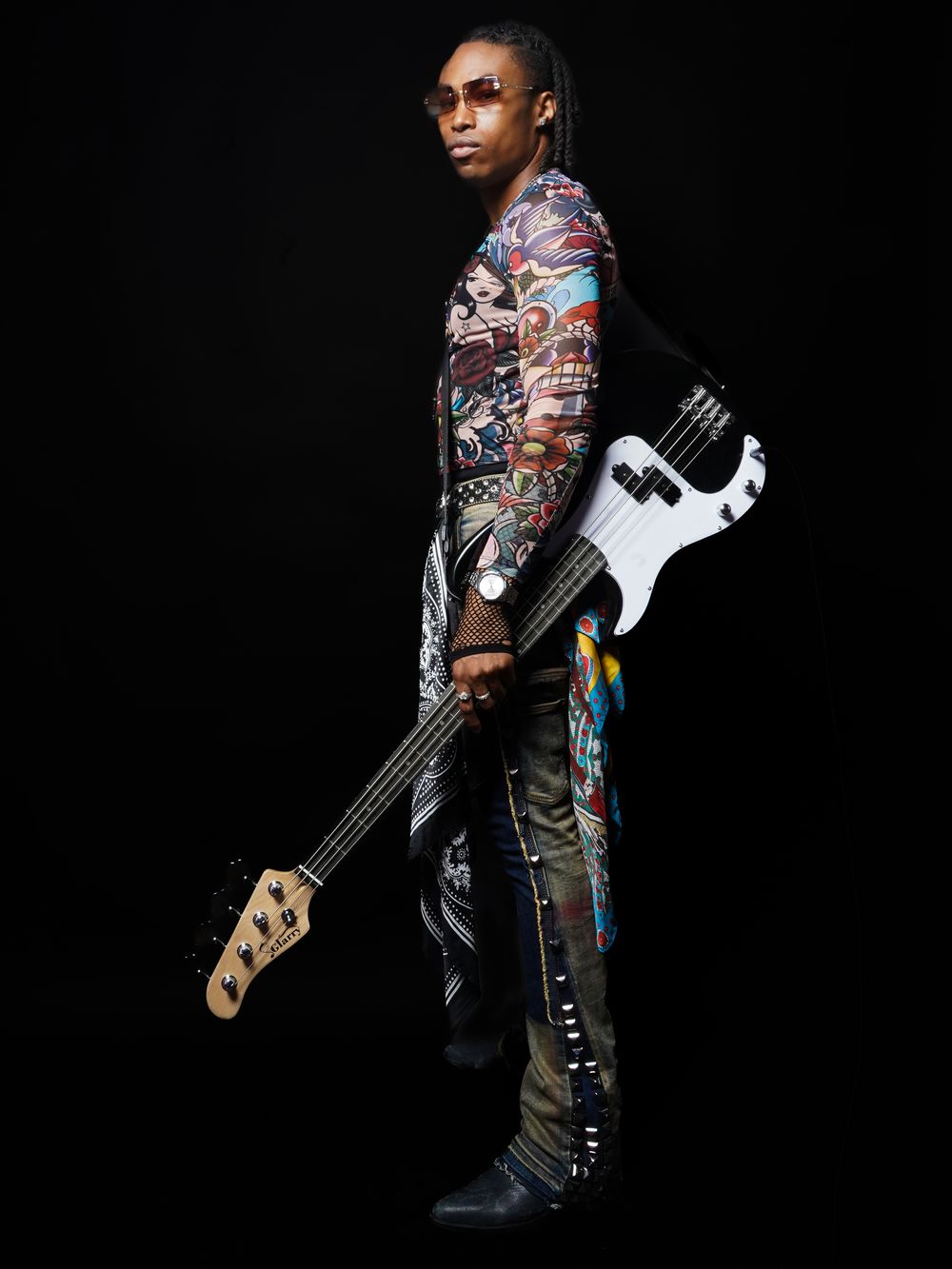 Rapper & Rockstar Ice Man Mir doing a photoshoot in Brooklyn, New York.