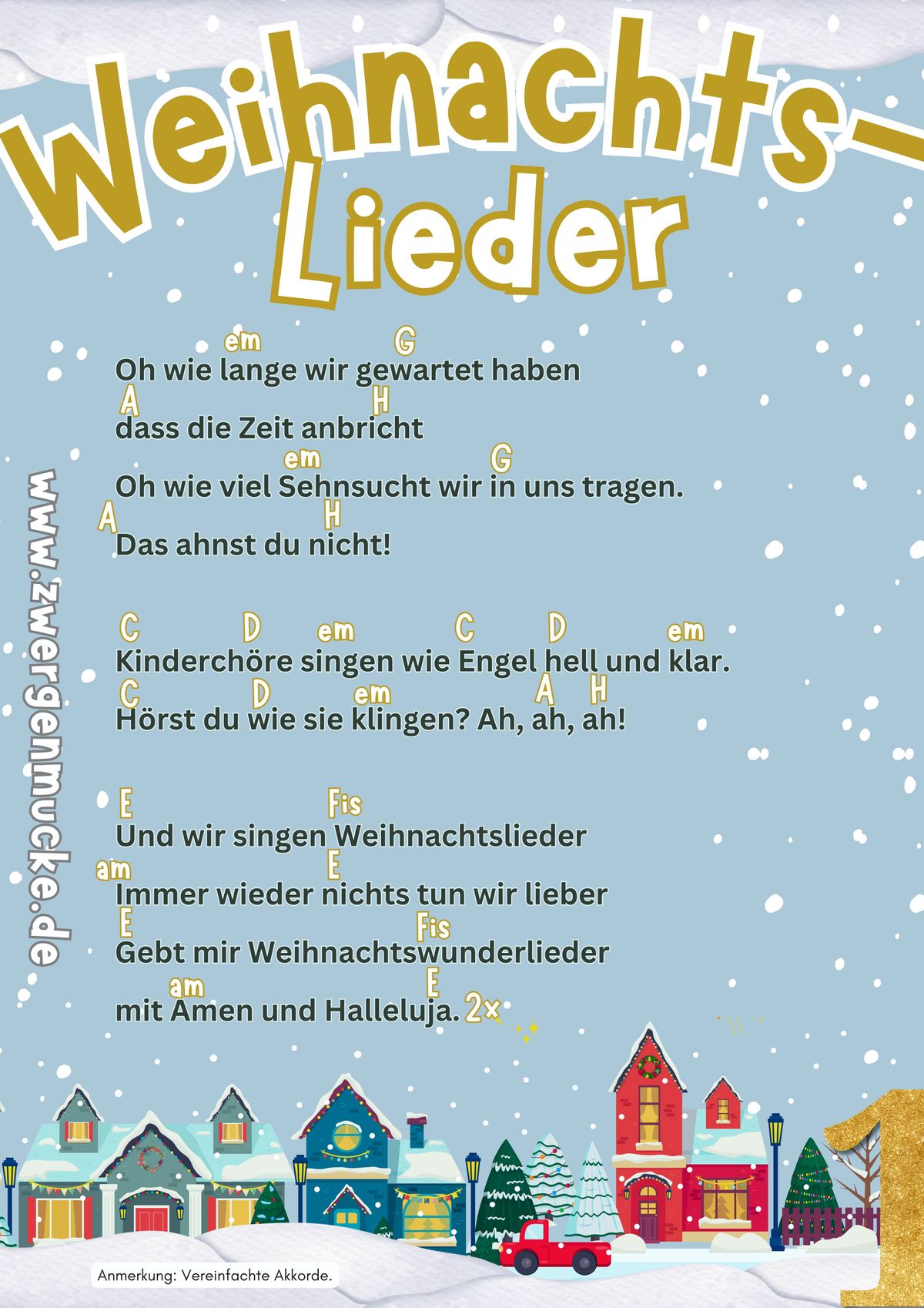 Weihnachtslieder - Text und Akkorde