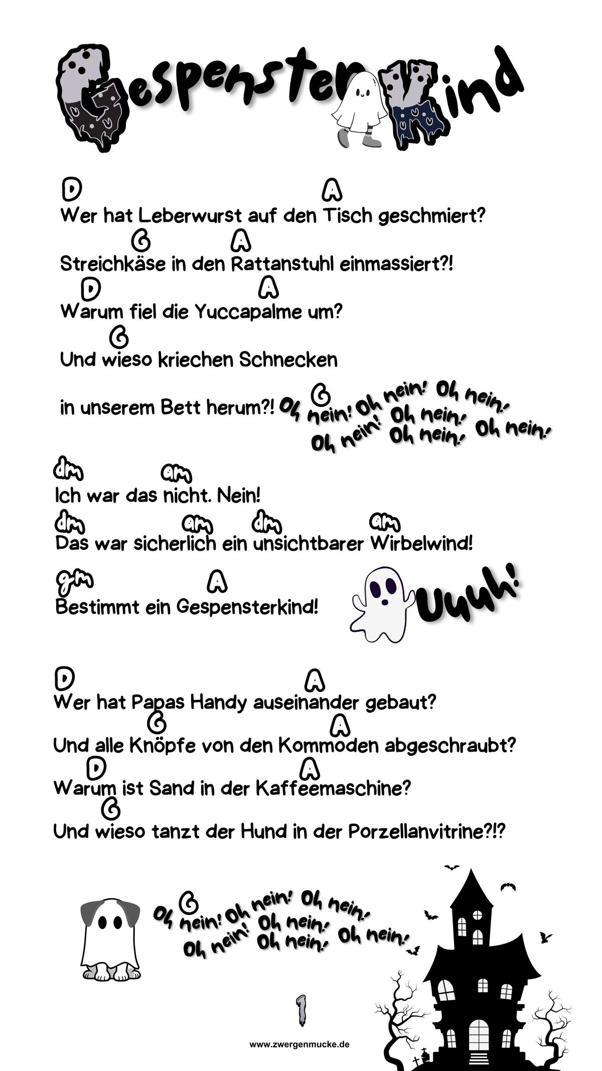 Gespensterkind - Liedtext und Akkorde