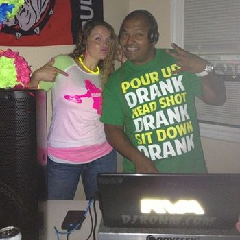 DJ Ron M. Bringing the heat on the people at the Black Light Neon Party! 08-31-2013
